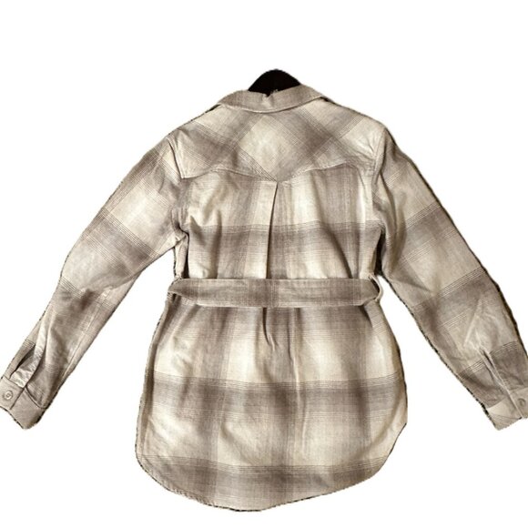 Bella Dahl Shacket (Shirt/Jacket) Heather Oat Plaid - Picture 6 of 10
